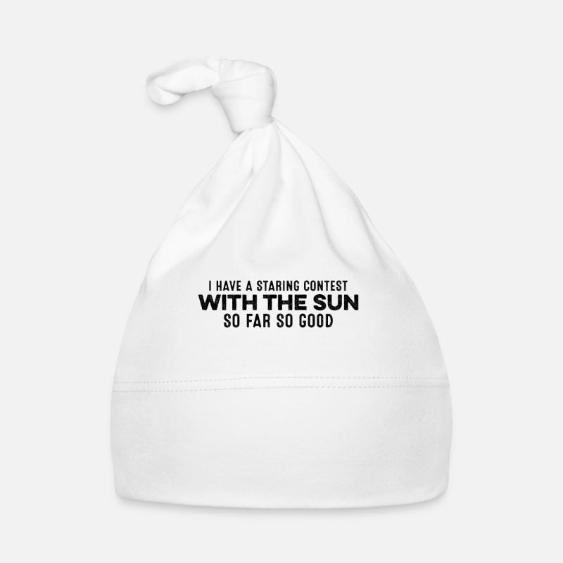 I Have A Staring Contest With The Good Chill Pun Organic Baby Cap