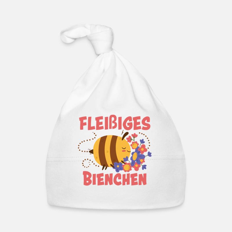 Fleißiges Bienchen - Baby Bio-Mütze - Weiß