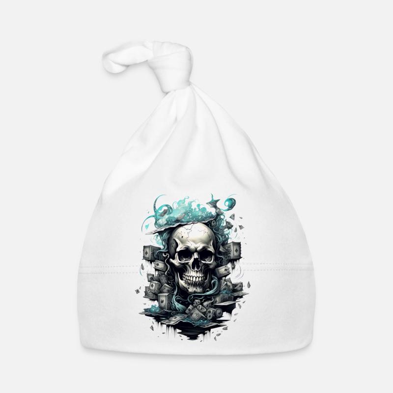 Skull Abstract Street Art Organic Baby Cap