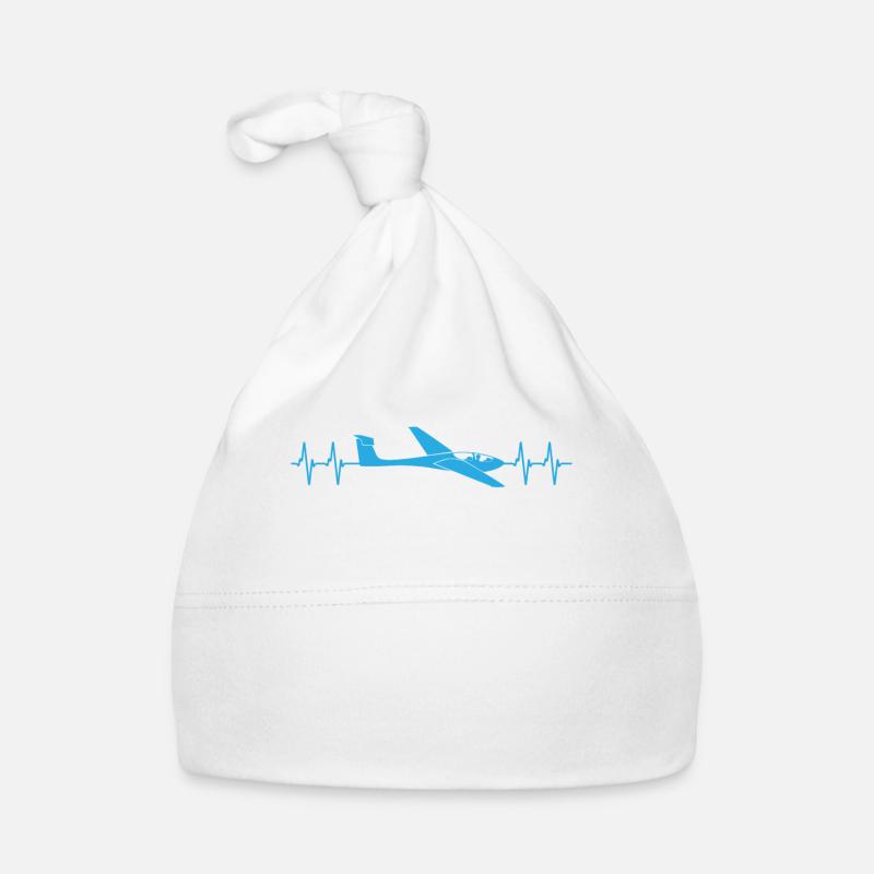 Cadeau Glider Pilot Heartbeat Line Bonnet bio Bébé