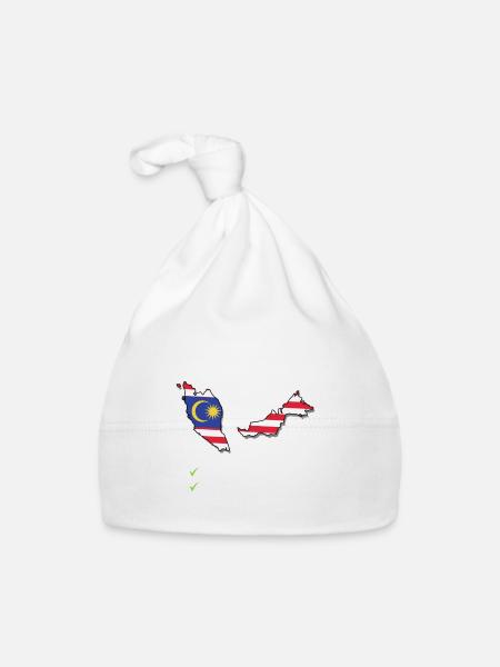 Voyage à destination de la Malaisie Drapeau malaisien - Bonnet bio Bébé - blanc - Devant