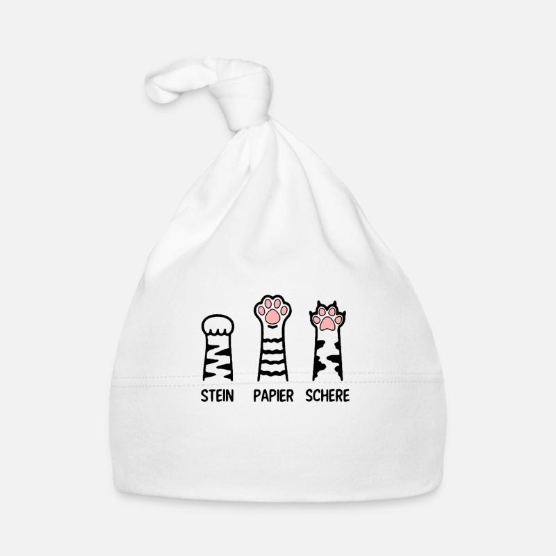 Stein Papier Schere Katze Pfote Spiel Katzenpfoten Baby Bio-Mütze