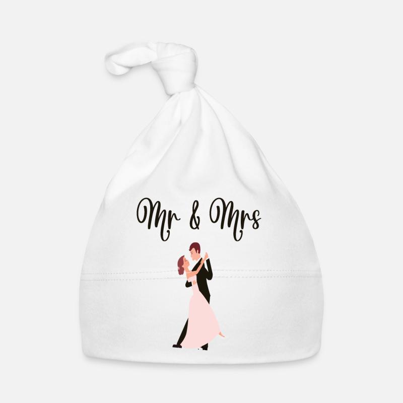 Mr & Mrs Wedding Engagement Marriage Organic Baby Cap