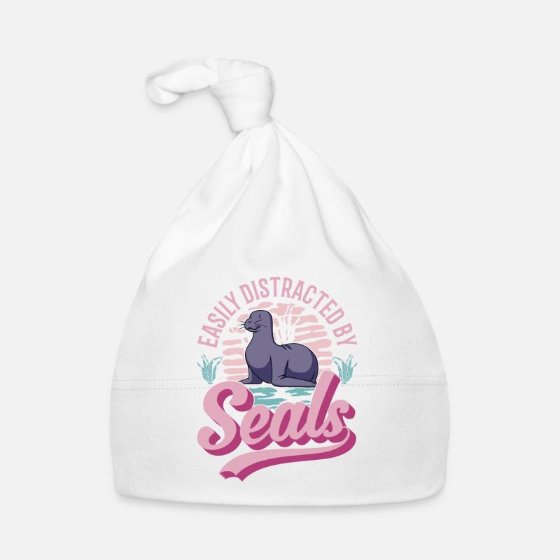 Easily distracted by Seal Robbe Seelöwe Baby Bio-Mütze