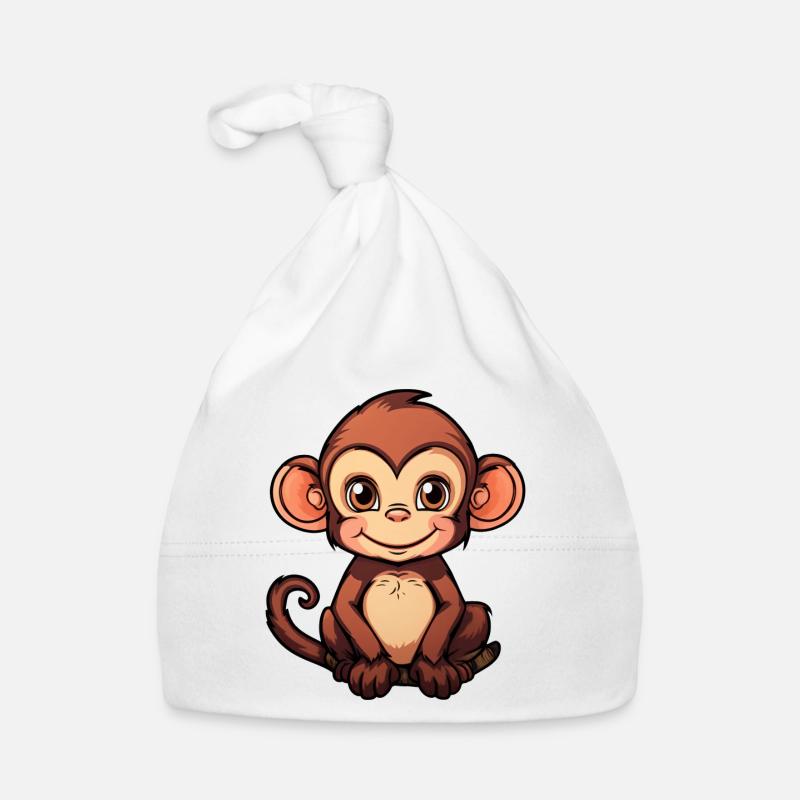 cute little monkey Organic Baby Cap