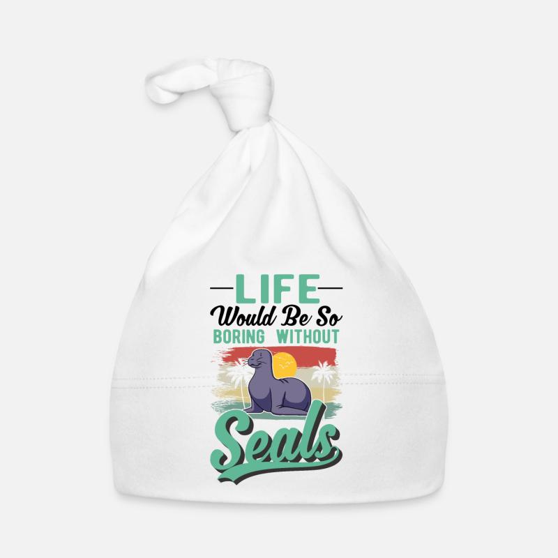 Robbe Geschenk Seehund Seelöwe Baby Bio-Mütze