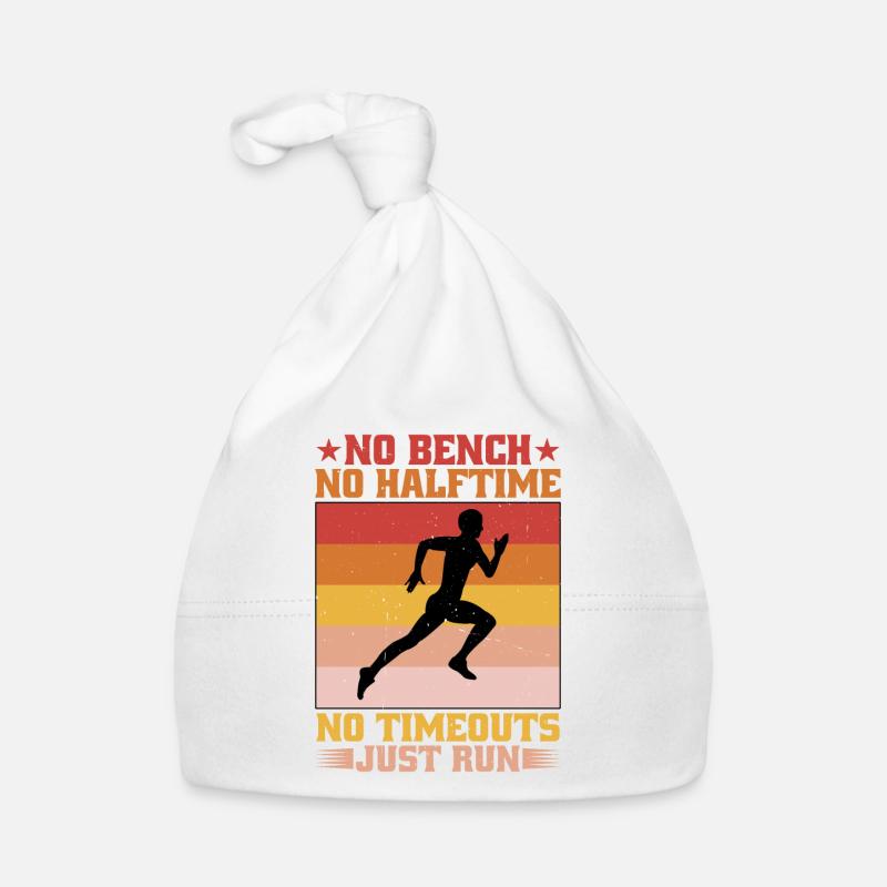 No Bench No Halftime No Timeouts Just Run - Baby Bio-Mütze - Weiß