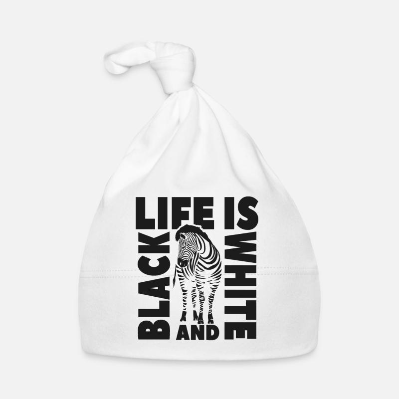 Life is black and white like a zebra Organic Baby Cap
