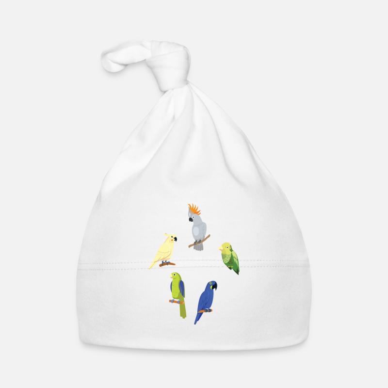 Perroquet Style Canary Cadeau Cacatoès Perruche - Bonnet bio Bébé - blanc