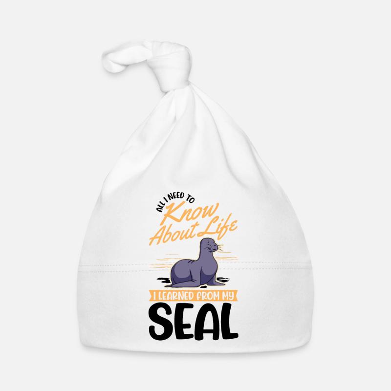 Robbe Geschenk Seehund Seelöwe Baby Bio-Mütze