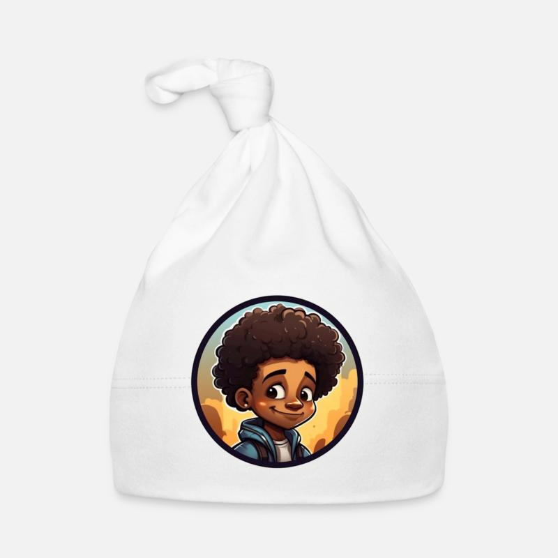 Afro Schwarz Kind Junge Mädchen Empowerment Locken Baby Bio-Mütze