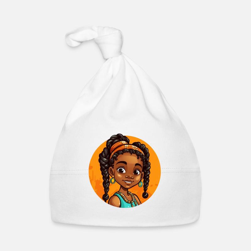 Elegant Afro-Heroine Illustration Organic Baby Cap