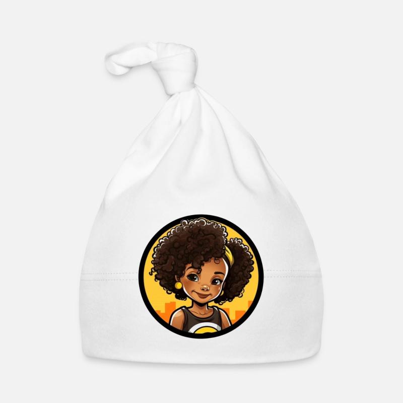 Illustration de dessin animé de style afro vif Bonnet bio Bébé