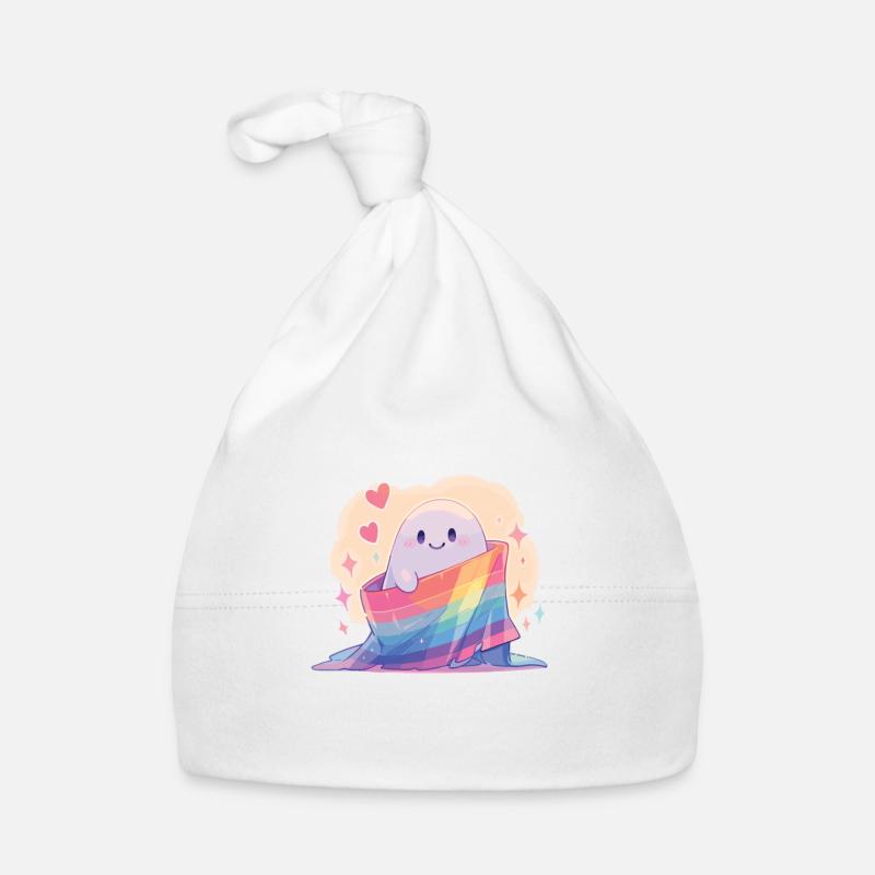 Ghost Lgbt Ghost Lgbt Flag - Bonnet bio Bébé - blanc
