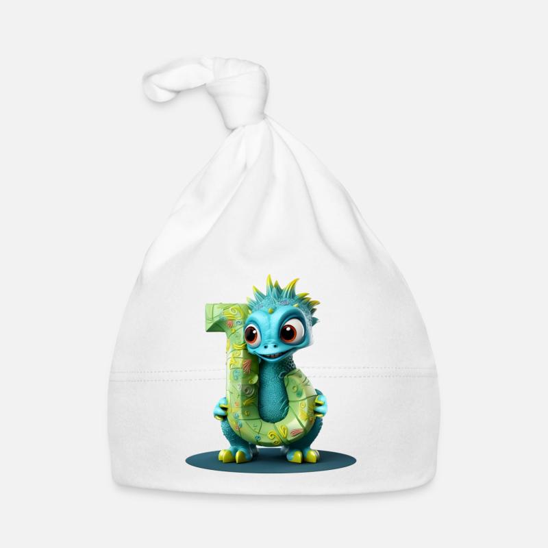 Blauer Drache mit Buchstabe J Alphabet Baby Bio-Mütze