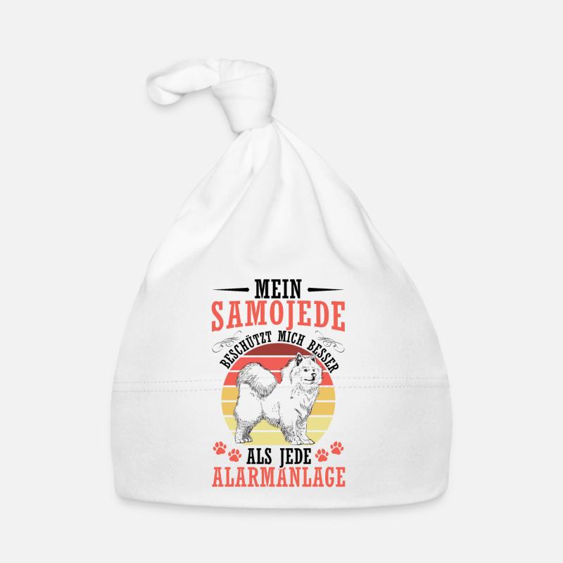 Samojede beschützt mich Samojedenspitz Baby Bio-Mütze