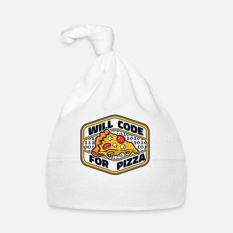 Will Code For Pizza Developer Coder Programmierer Baby Bio-Mütze