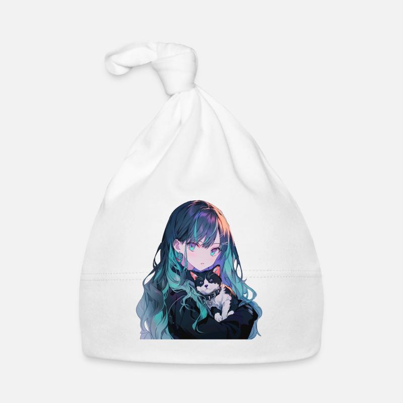 Anime and Cats Kawaii Mädchen Anime Baby Bio-Mütze