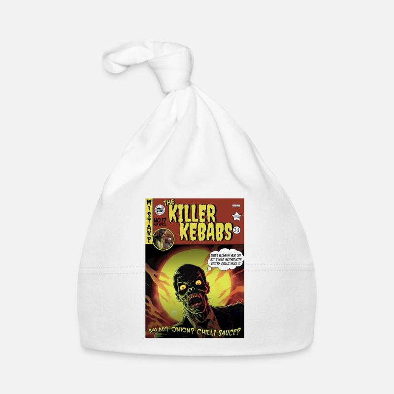 Retro Horror Comic - Killer Kebabs - Baby Bio-Mütze - Weiß