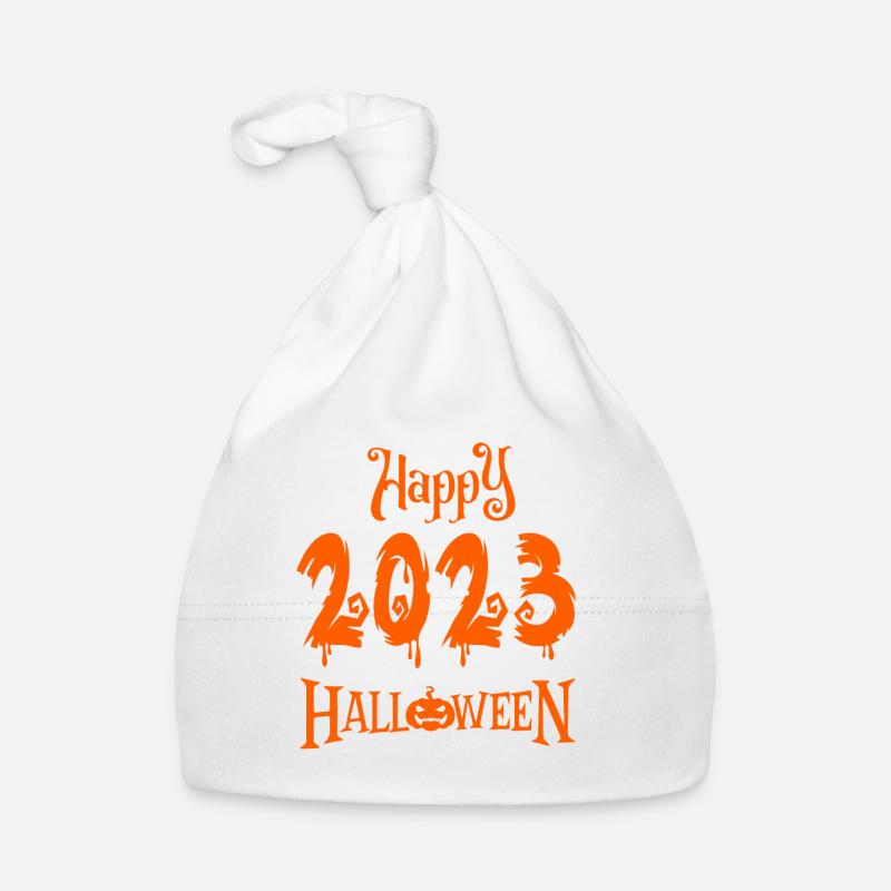 Joyeux Halloween 2023 - Bonnet bio Bébé - blanc