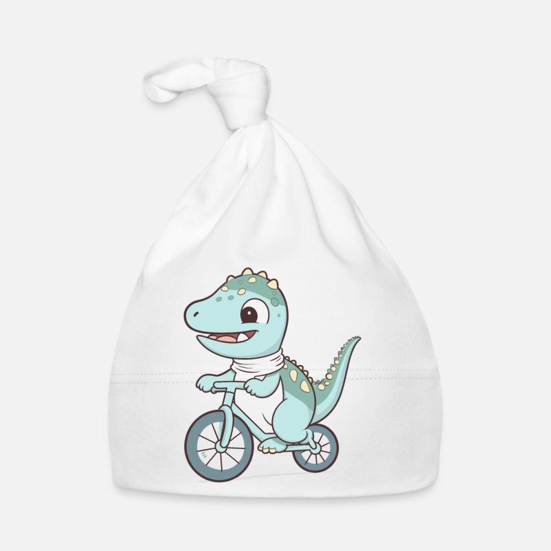Mignon bébé dragon à vélo - Bonnet bio Bébé - blanc