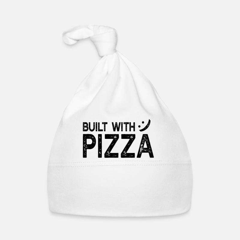 Construit avec pizza - Funny Pizza Bonnet bio Bébé