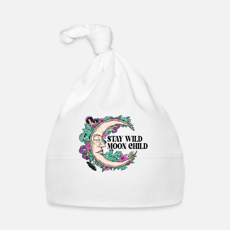Halloween Magic: Sleeping Moon with Crystals Organic Baby Cap