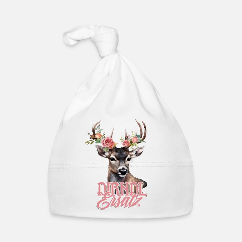 Dirndl Replacement Deer Deer Antler Roses Organic Baby Cap