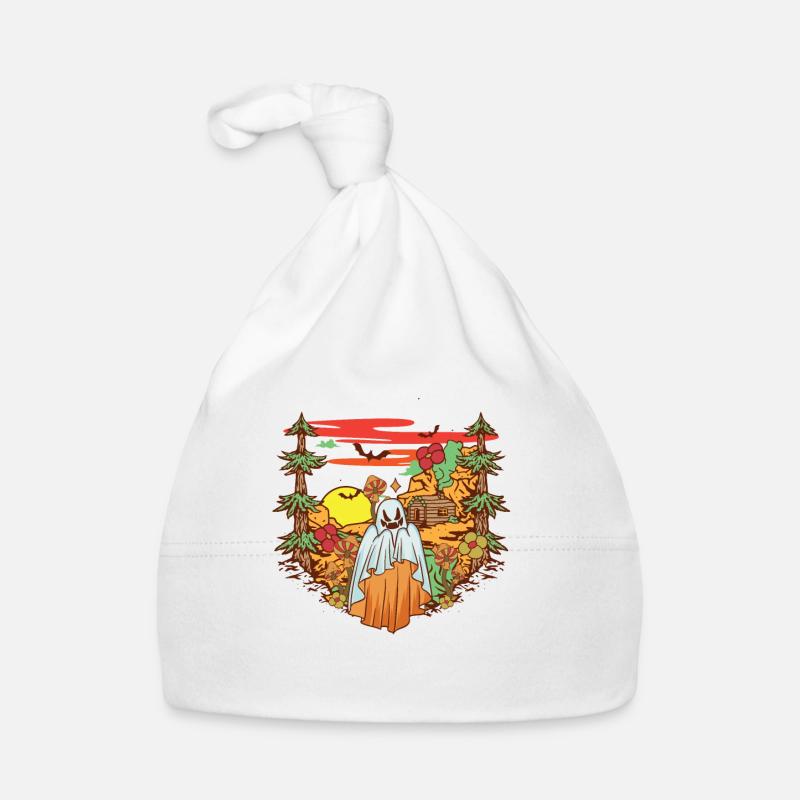 Gothic Forest Boo Ghost Spooky Season Mushroom Baby Bio-Mütze