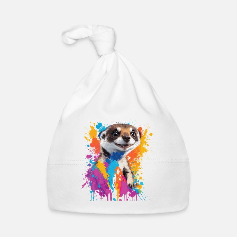 Graffiti Suricate Art Peinture Dessin Bonnet bio Bébé