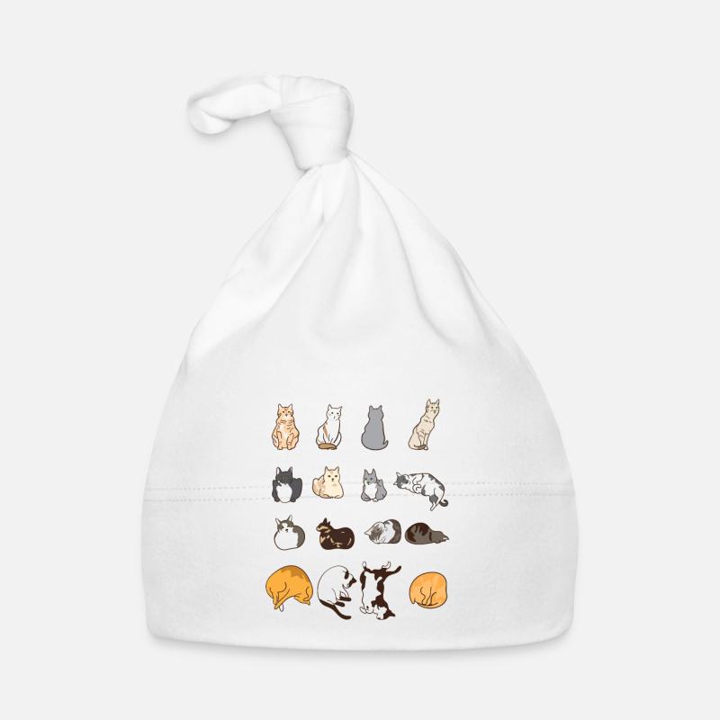Types de chat drôle Chat Cadeau Chat Maman Chat - Bonnet bio Bébé - blanc