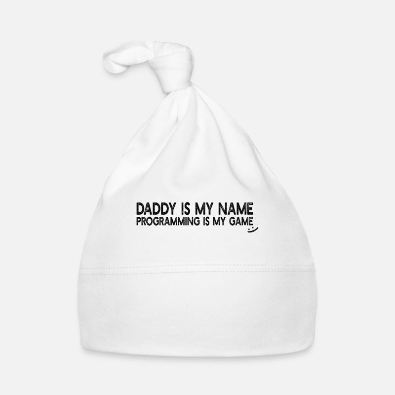 Programmer Daddy is my name Programming is my game - Baby Bio-Mütze - Weiß