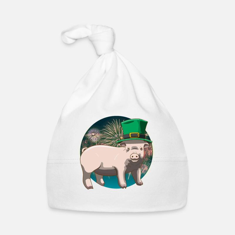 Glücksschwein Silvester Neujahr Baby Bio-Mütze