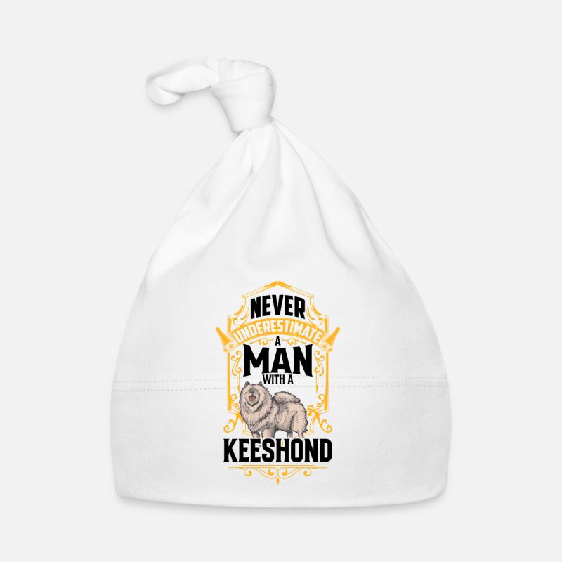 Man with Wolfspitz German Spitz Organic Baby Cap