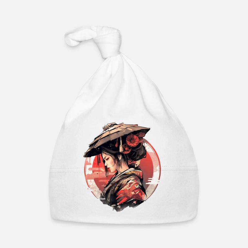 Asia 80s Japanese Retro Samurai Samurai Organic Baby Cap