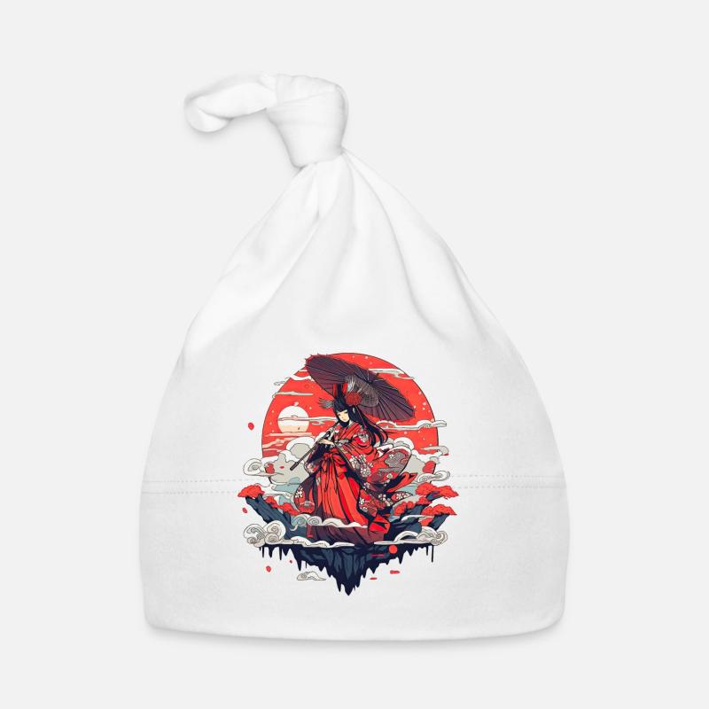 Asia 80s Japanese Retro Samurai Samurai Organic Baby Cap