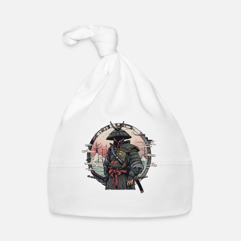 Asia 80s Japanese Retro Samurai Samurai Organic Baby Cap