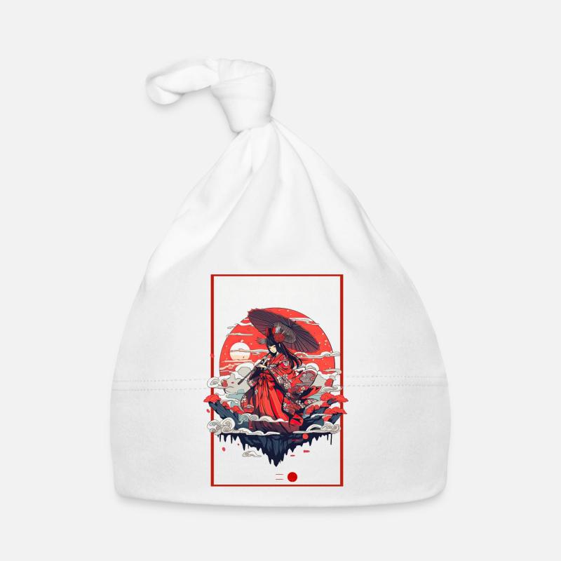 Asia 80s Japanese Retro Samurai Samurai Organic Baby Cap