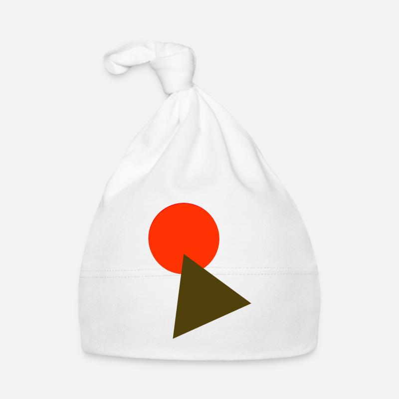 Cercle et triangle - Bonnet bio Bébé - blanc