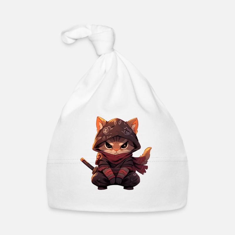 Asia Cat Japanese Samurai Samurai Organic Baby Cap