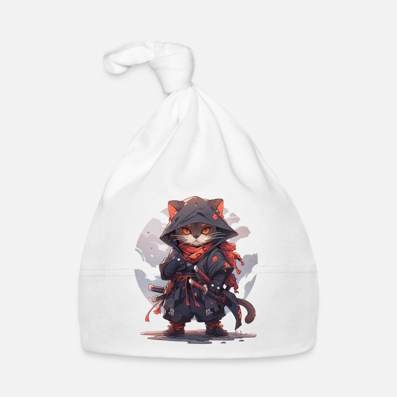 Asia Cat Japanese Samurai Samurai Organic Baby Cap