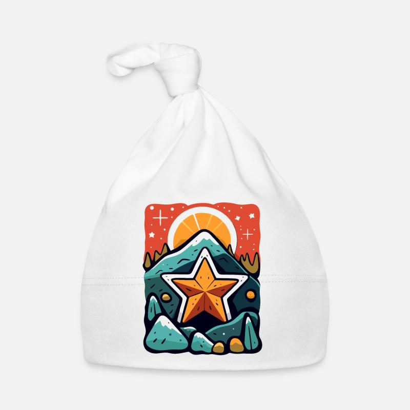 The sun, mountains, rocks and stars Organic Baby Cap