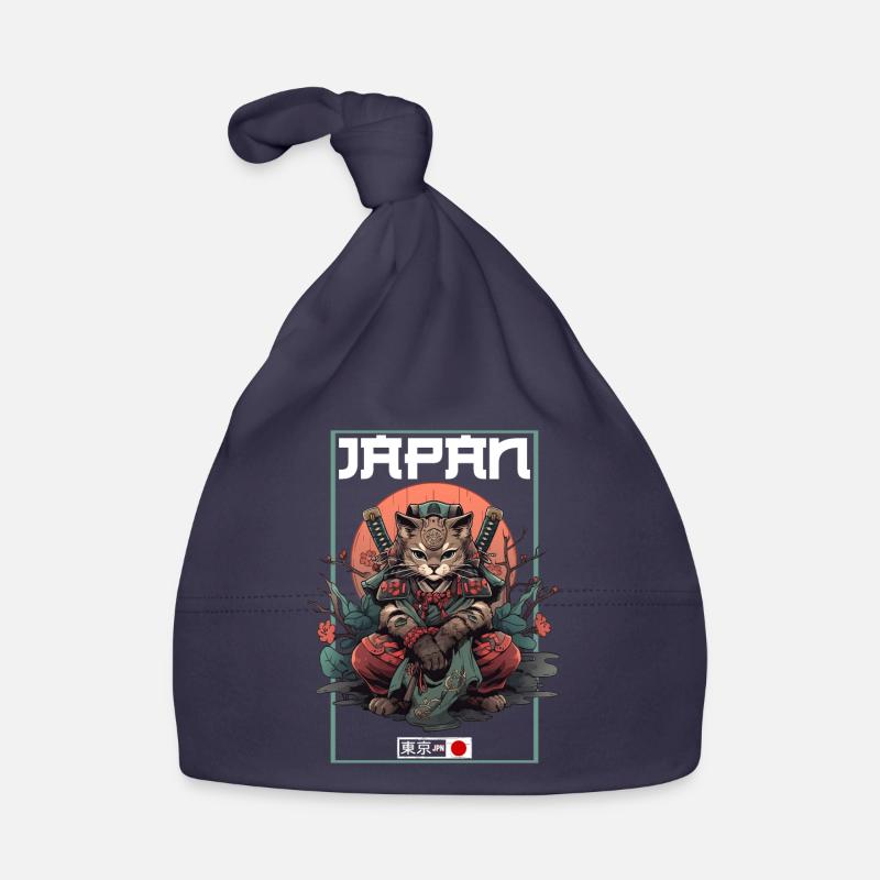 Asia Cat Japanese Samurai Samurai Organic Baby Cap