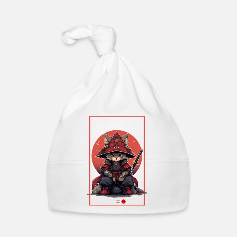 Asia Cat Japanese Samurai Samurai Organic Baby Cap