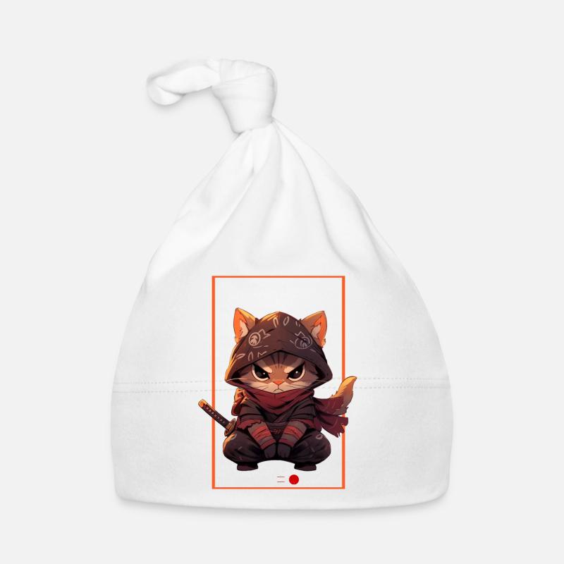 Asia Cat Japanese Samurai Samurai Organic Baby Cap