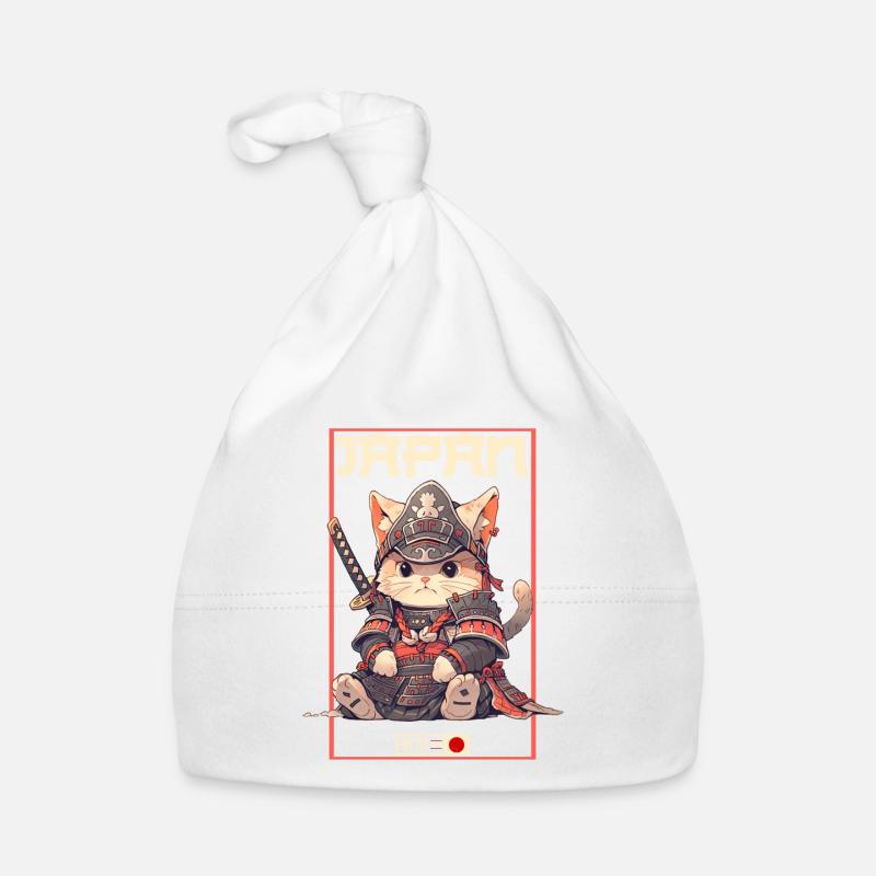 Asia Cat Japanese Samurai Samurai Organic Baby Cap