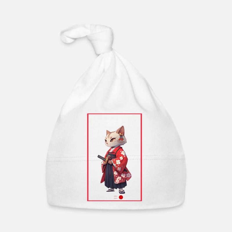 Asia Cat Japanese Samurai Samurai Organic Baby Cap