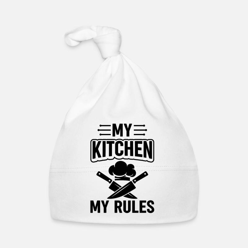 My Kitchen My Rules Cooking Hat And Knives Kitchen Organic Baby Cap