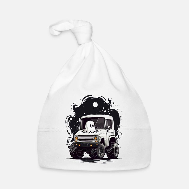 Funny Halloween Ghost Driver Ghost Cartoon Organic Baby Cap