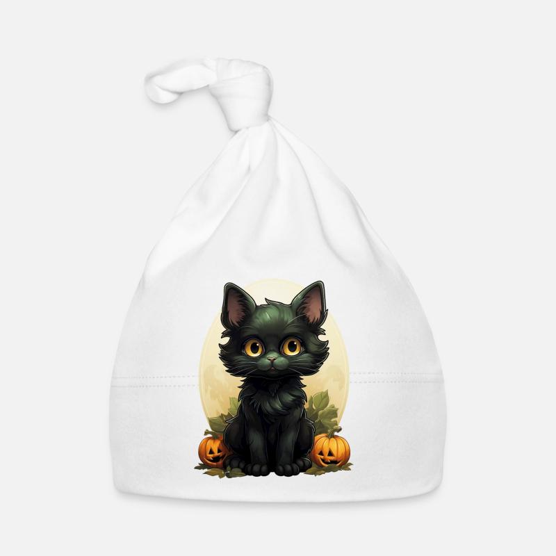 Black Cat Halloween Pumpkin - Cat Baby Bio-Mütze